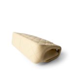 23S Light Yellow Lambskin Quilted Sweet Camelia Medium Single Flap Aged Gold Hardware - Image 6