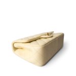 23S Light Yellow Lambskin Quilted Sweet Camelia Medium Single Flap Aged Gold Hardware - Image 10