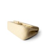 23S Light Yellow Lambskin Quilted Sweet Camelia Medium Single Flap Aged Gold Hardware - Image 9