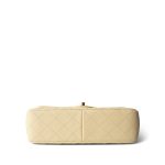23S Light Yellow Lambskin Quilted Sweet Camelia Medium Single Flap Aged Gold Hardware - Image 11
