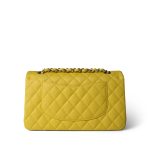Yellow Caviar Quilted Classic Flap Medium Light Gold Hardware - Image 4