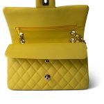 Yellow Caviar Quilted Classic Flap Medium Light Gold Hardware - Image 7