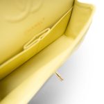 Yellow Caviar Quilted Classic Flap Small Light Gold Hardware - Image 11