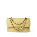 Yellow Caviar Quilted Classic Flap Small Light Gold Hardware - Image 16