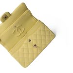 Yellow Caviar Quilted Classic Flap Small Light Gold Hardware - Image 26