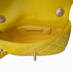 Yellow Lambskin Quilted Lacquered Metal CC Flap Bag - Image 15