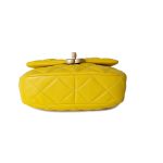 Yellow Lambskin Quilted Lacquered Metal CC Flap Bag - Image 6