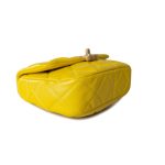 Yellow Lambskin Quilted Lacquered Metal CC Flap Bag - Image 7