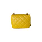 Yellow Lambskin Quilted Lacquered Metal CC Flap Bag - Image 10