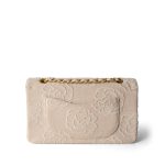 Ivory Canvas Camellia Classic Double Flap Gold Hardware Vintage - Image 8