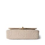 Ivory Canvas Camellia Classic Double Flap Gold Hardware Vintage - Image 10