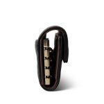 23C Black Burgundy Classic Flap Key Holder Lambskin Light Gold Hardware - Image 4