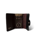 23C Black Burgundy Classic Flap Key Holder Lambskin Light Gold Hardware - Image 8