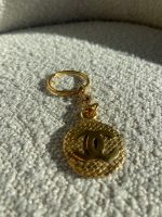 Chanel Vintage Gold-tone Metal Round Coco Mark Charm Keyholder