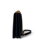 Navy Caviar Quilted North South Boy Bag Aged Gold Hardware - Image 3