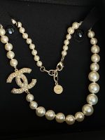 Chanel Graduated Pearl CC Short Necklace Gold