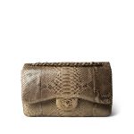 Pearl Python Jumbo Classic Flap Light Gold Hardware - Image 3