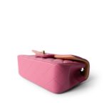 21P Pink Lambskin Quilted Mini Rectangular Flap Rainbow Hardware - Image 4