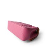 21P Pink Lambskin Quilted Mini Rectangular Flap Rainbow Hardware - Image 8