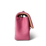 21P Pink Lambskin Quilted Mini Rectangular Flap Rainbow Hardware - Image 3