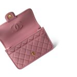22K Pink Caviar Quilted School Memory Top Handle Flap Aged Gold Hardware - Image 14