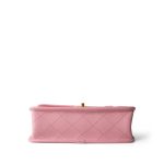 22K Pink Caviar Quilted School Memory Top Handle Flap Aged Gold Hardware - Image 5