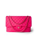 Pink Jersey Quilted XXL Jumbo Single Flap Light Gold Hardware - Image 10