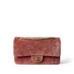 Pink/Rose Velvet Quilted Reissue 2.55 Flap 225 Aged Gold Hardware - Image 2