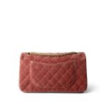 Pink/Rose Velvet Quilted Reissue 2.55 Flap 225 Aged Gold Hardware - Image 4