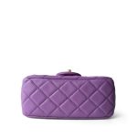Purple Lambskin Quilted Pearl Crush Mini Square Aged Gold Hardware - Image 9