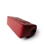 Red Caviar Quilted Mini Rectangular Flap Silver Hardware - Image 7