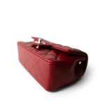 Red Caviar Quilted Mini Rectangular Flap Silver Hardware - Image 5