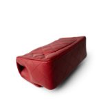 Red Caviar Quilted Mini Rectangular Flap Silver Hardware - Image 6