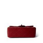 Red Caviar Quilted Mini Rectangular Flap Silver Hardware - Image 4