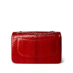 Red Python Jumbo Classic Flap Light Gold Hardware - Image 4