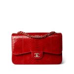 Red Python Jumbo Classic Flap Light Gold Hardware - Image 2