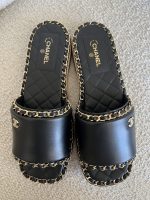 Chanel CC Espadrille Slip On Sandals Black - 39 - Image 9