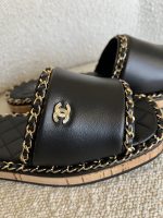 Chanel CC Espadrille Slip On Sandals Black - 39 - Image 10