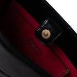 20A Large Black Leather Shopping Tote Antique Gold Hardware - Image 14