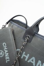 22A Grey Deauville Shopping Tote Small Silver Hardware - Image 2
