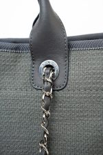 22A Grey Deauville Shopping Tote Small Silver Hardware - Image 9