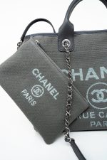 22A Grey Deauville Shopping Tote Small Silver Hardware - Image 11