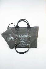 22A Grey Deauville Shopping Tote Small Silver Hardware - Image 12