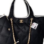 23M Coco Maxi Beach Shopping Tote Black Quilted - Image 13
