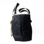 23M Coco Maxi Beach Shopping Tote Black Quilted - Image 14