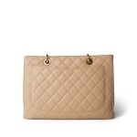 Beige Clair Caviar Quilted Grand Shopper Tote (GST) Gold Hardware - Image 6