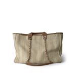 Striped Mixed Fibers Large Deauville Tote Beige / Brown - Image 2