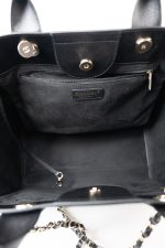 Black Caviar Studded Deauville Tote Medium/ Large Light Gold Hardware - Image 3