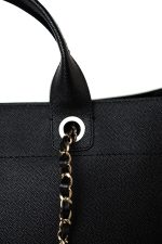 Black Caviar Studded Deauville Tote Medium/ Large Light Gold Hardware - Image 4