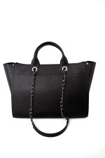 Black Caviar Studded Deauville Tote Medium/ Large Light Gold Hardware - Image 5
